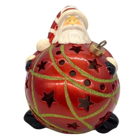 Santa Ball Ornament Color Changing Light Up Christmas Luminary - Picture 6 of 10